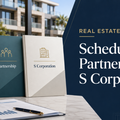 Schedule E, partnership, and S corporation tax structures for real estate investors